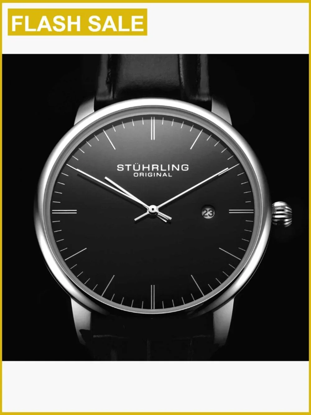 Stuhrling Original Men's Dress Watch 40mm Ultra Slim Quartz Leather Strap